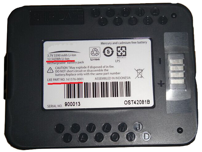Batería para Honeywell/Honeywell/Honeywell LXE MX8 MX8A380BATT Handheld Scanner